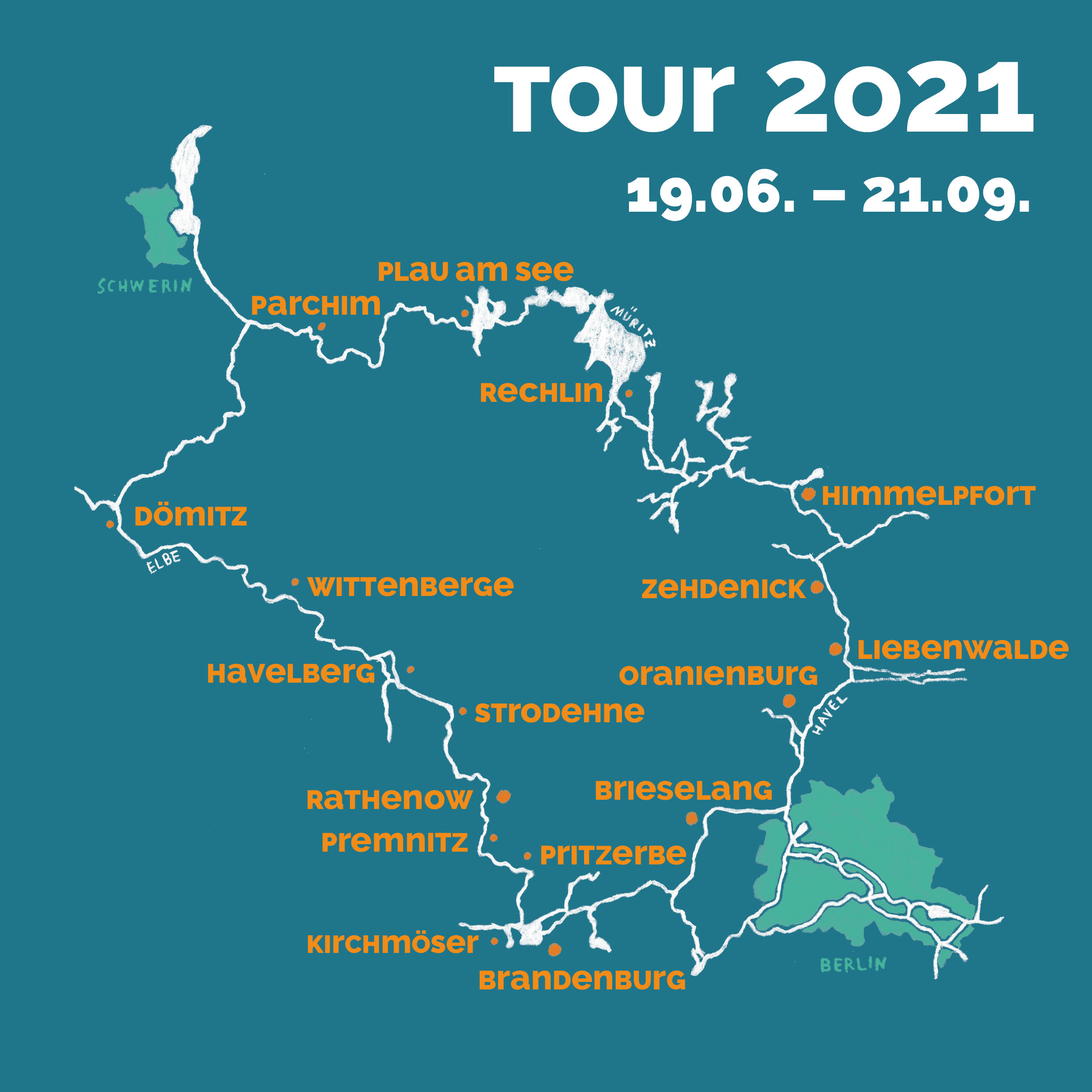 Karte zur Tour 2021 Karte zur Tour 2021