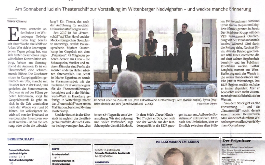 Schweriner Volkszeitung – Theaterschiff in Wittenberge : Mit dem „Traumschüff“ in die Wendezeit