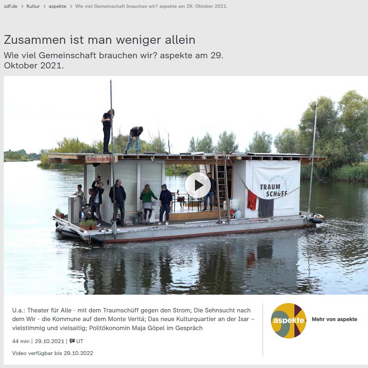 Screenshot zdf aspekte 2021