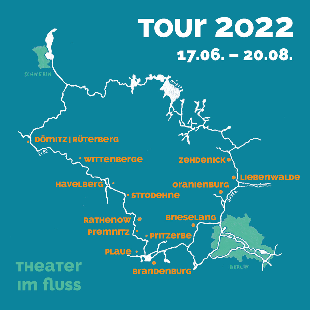 Theater im Fluss Tour 2022 | Traumschüff Tourkarte Traumschüff 2022